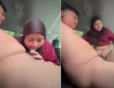 HIJAB Binal Nyepong Dan Ngocok Penis Di Mobil
